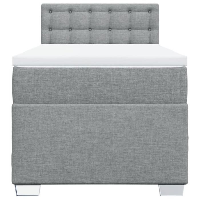 Maison Exclusive - Sommier à lattes de lit avec matelas Gris clair 90x200 cm Tissu