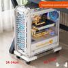 Adjustable Computer Tower Stand with Wheels and Cooling Shelf for Home Use