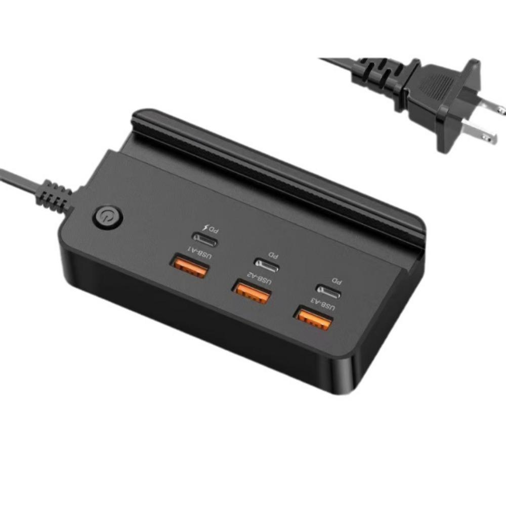 USB Type C телефон зарядное гнездо 35 Вт 6 портов быстрая зарядка настольный удлинитель с держателем телефона для iPhone Samsung Xiaomi Huawei