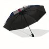 1pc Tartan Pattern Automatic Folding Umbrella - Portable Foldable Design with 8 Ribs, Durable Plastic & Iron Frame, Casual Outdoor Accessory