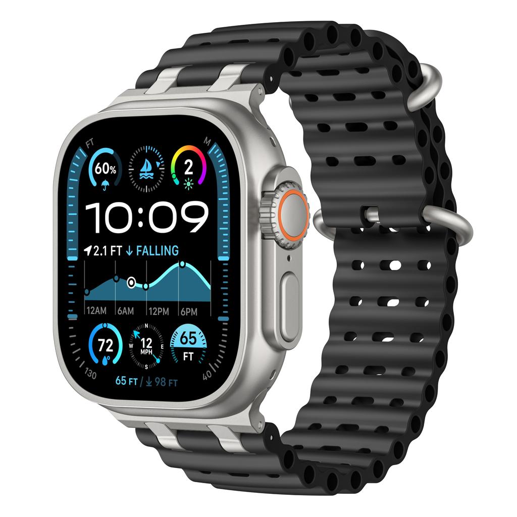Silicone Band for Apple Watch Ultra 3/2 49mm 46mm 44mm 45mm Breathable Sport Strap for Iwatch Series 11 10 9 8 7 6 5 4 SE3 Men