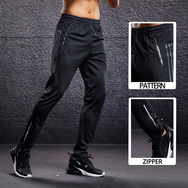 Men's Jogging Pants With Zip Pockets Football Training Pants Casual Basketball Sports Trousers Loose Sweatpants