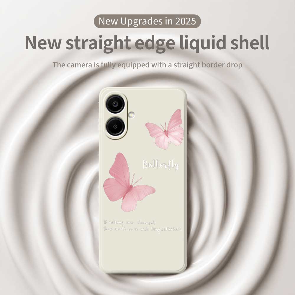 For Samsung Galaxy A07 4G Case Butterfly Pattern Printing Straight Edge TPU Phone Back Cover
