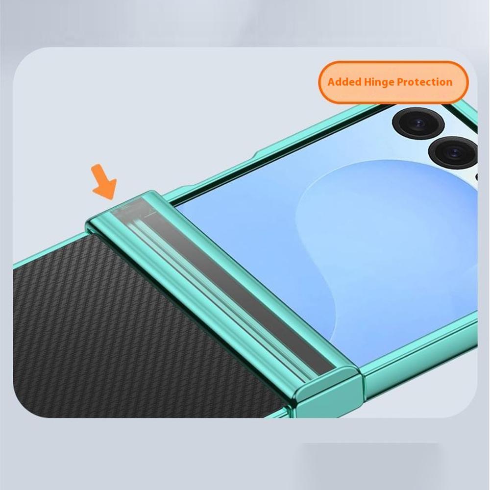 Чехол для Samsung Galaxy Z Flip7 5G, конструкция шарнира, гальванизированный ПК, прозрачная крышка для телефона