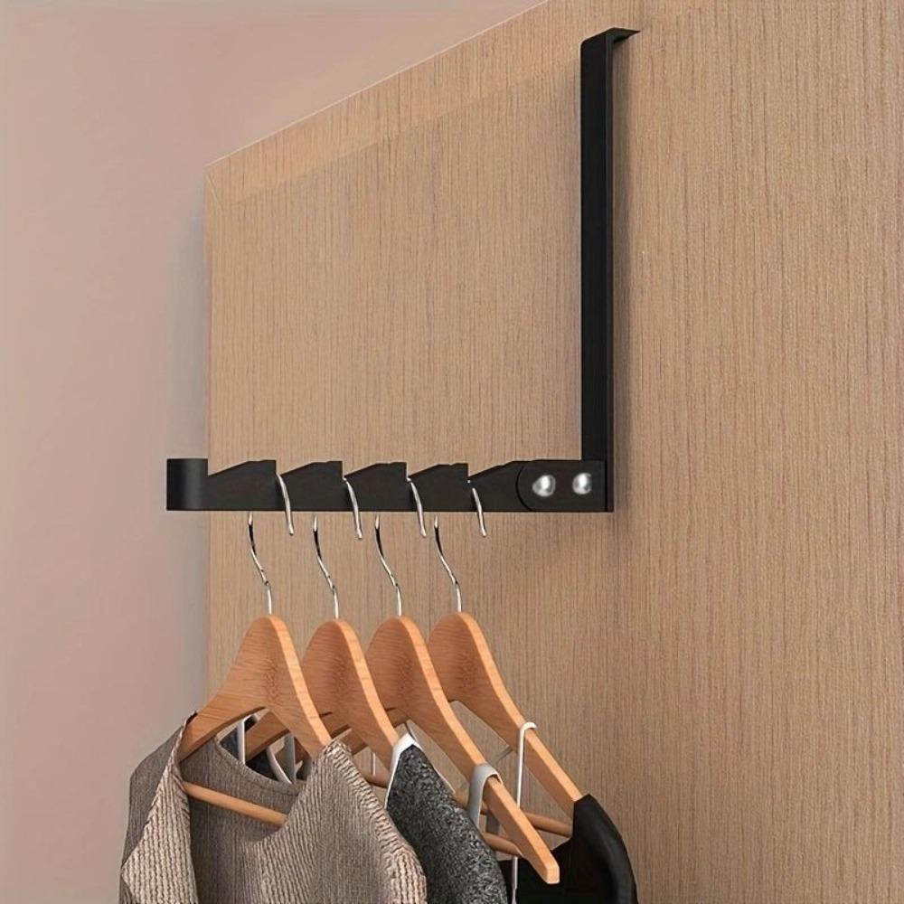 Space-Saving Collapsible Hooks 5 Groves Drying Laundry Rack Creative Over-Door Coat Rack  Home