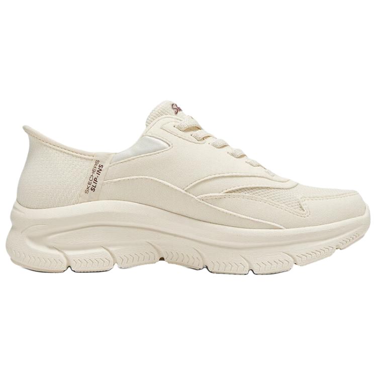 Skechers Слипоны Удобные Модные Низкие Повседневные Кроссовки Женские Бежевые 158860-OFWT