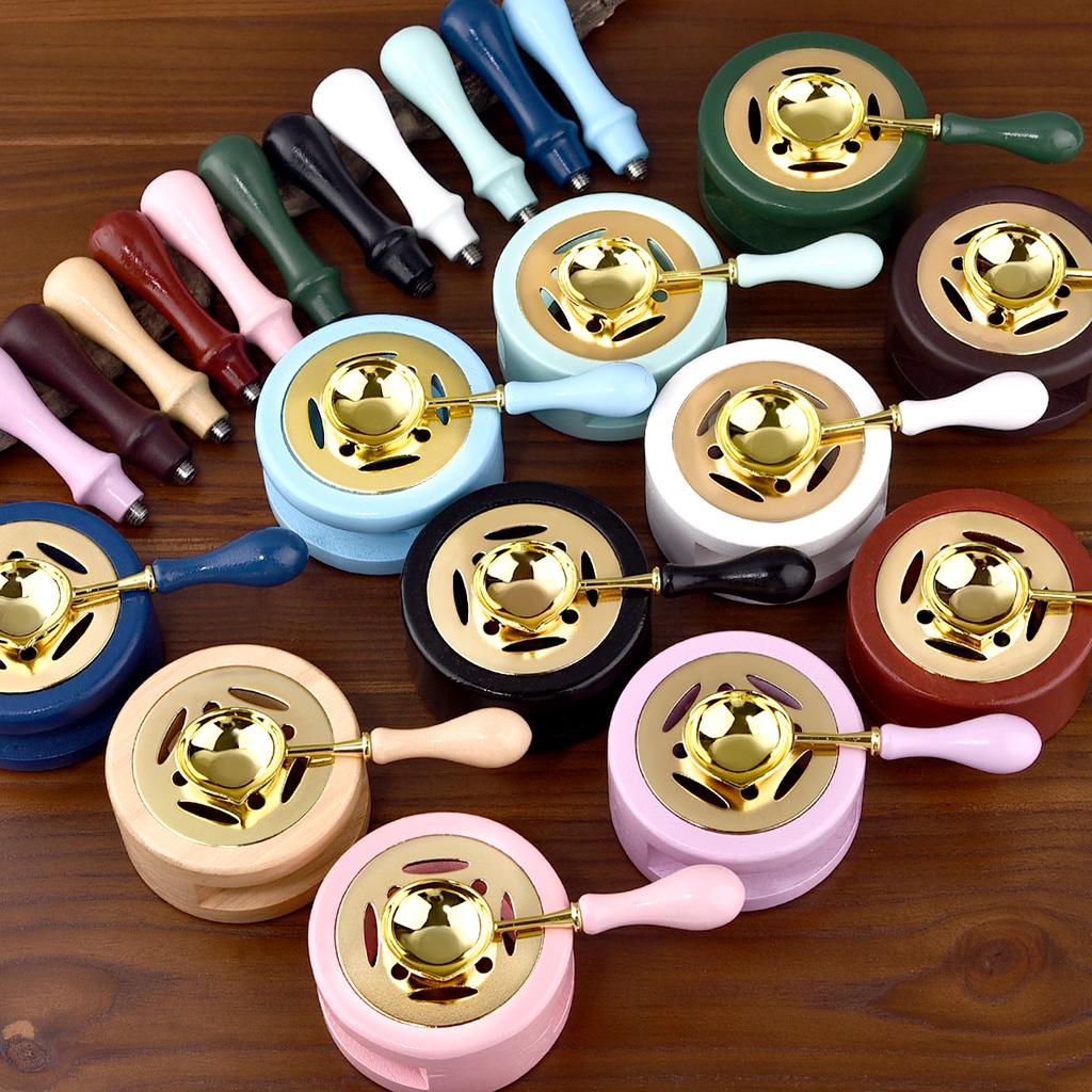 2/3Pcs Set Retro Sealing Wax Furnace Stove Pot Wood Handle Sealing Wax Spoon Wax Sealing Decorative For Candle Stamp Wax Stamp 5
