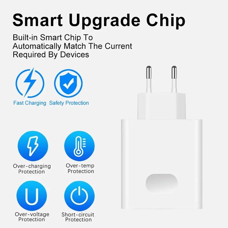6A 66W супер быстрое зарядное устройство EU для Mate 40 50 60 P50 Nova 8 9 10 Honor 90 100 X7 X8 X9 Magic Type C USB-кабель для зарядки