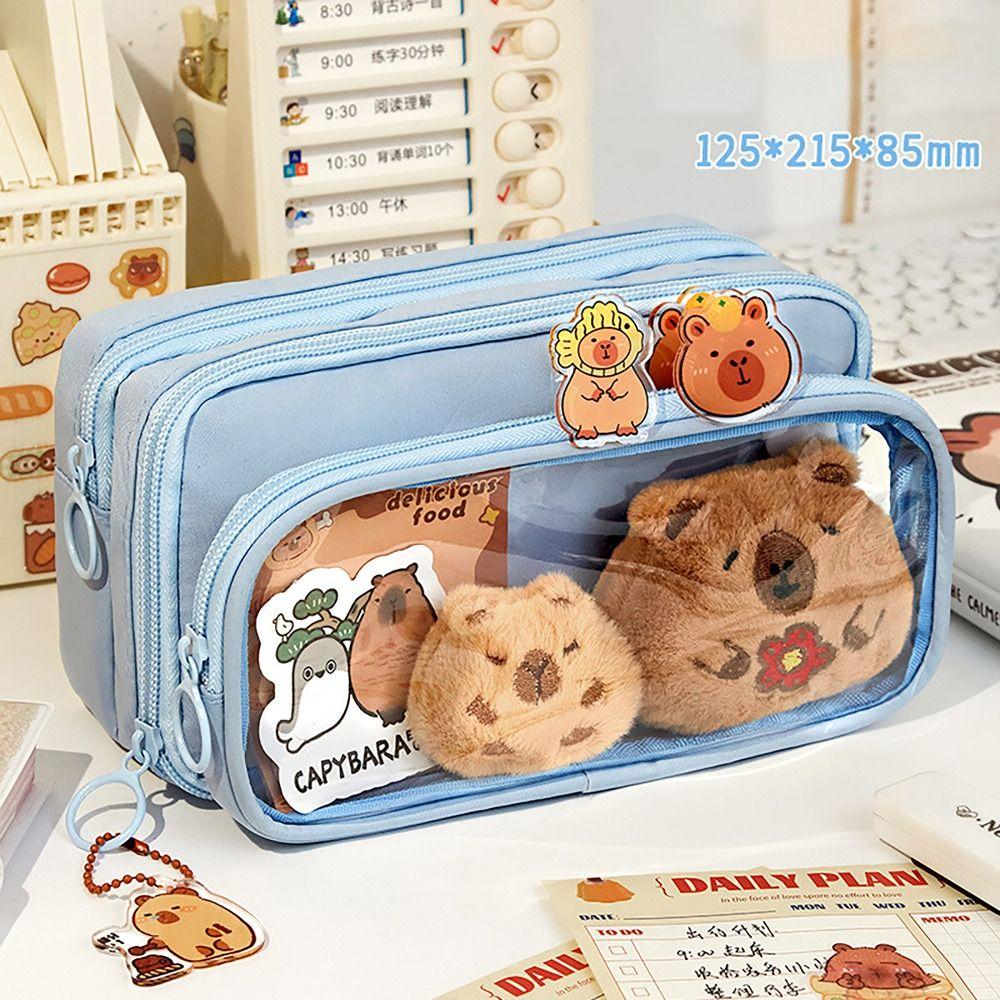 Пенал Capybara 10 слоев многофункциональный чехол для ручек съемный большой емкости для хранения канцелярских принадлежностей