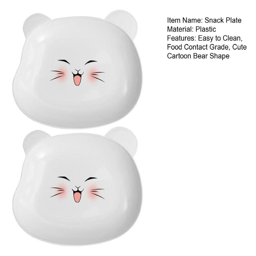 2 шт. тарелка для закусок, легко моющаяся пластиковая тарелка в форме мультяшного медведя для соуса, посуда, кухонная посуда