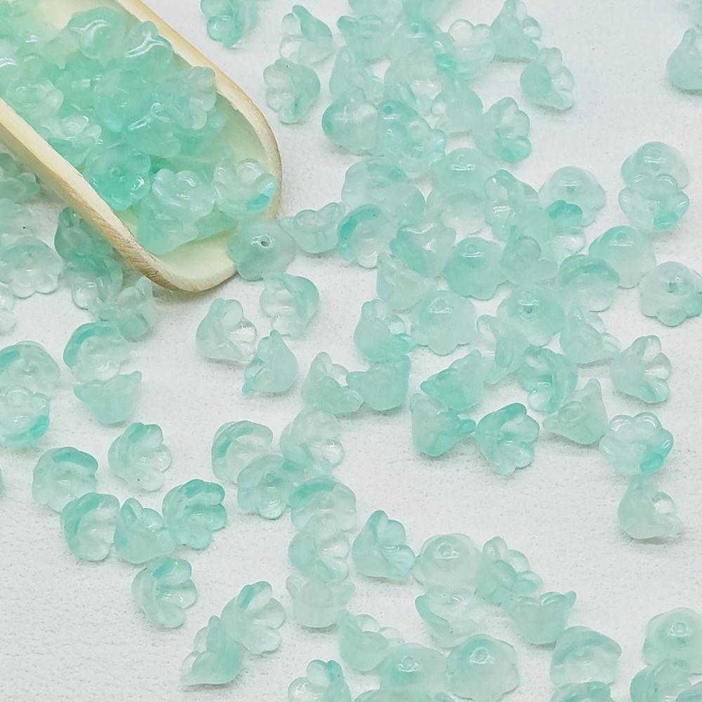 50 шт./набор Аксессуары Колокольчик Стеклянные бусины Стеклянные бусины Форма цветка-трубы Стеклянные бусины Женщины