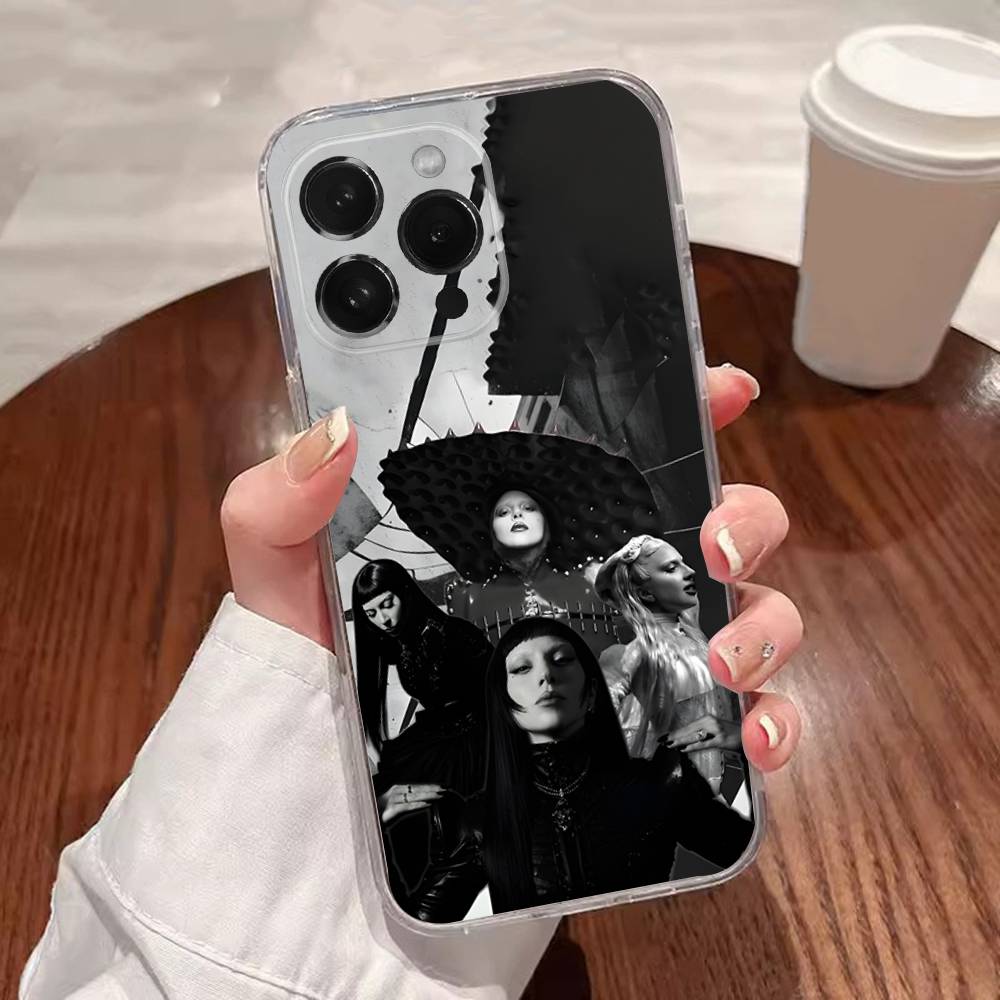 Чехол для телефона Singer L-Lady-GagaS Mayhem для iPhone 16,15,14,13,12,11 Plus,Pro,Max,XR,XS,Plus,E,SE4,Mini Прозрачная крышка