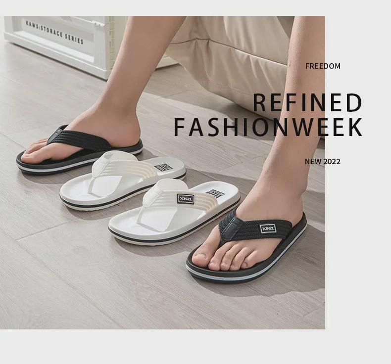 Мужские летние нескользящие повседневные шлепанцы для улицы и пляжа