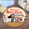 Custom Name Hilda Printed Round Rug Carpet Chair Rug Area Rug Entryway Doormats,for Office Chair Living Room Bedroom Kitchen Room.