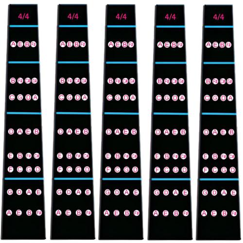 fogman Violin Fretboard Stickers, Scale Position 4/4, Beginner Practice, Set of 5