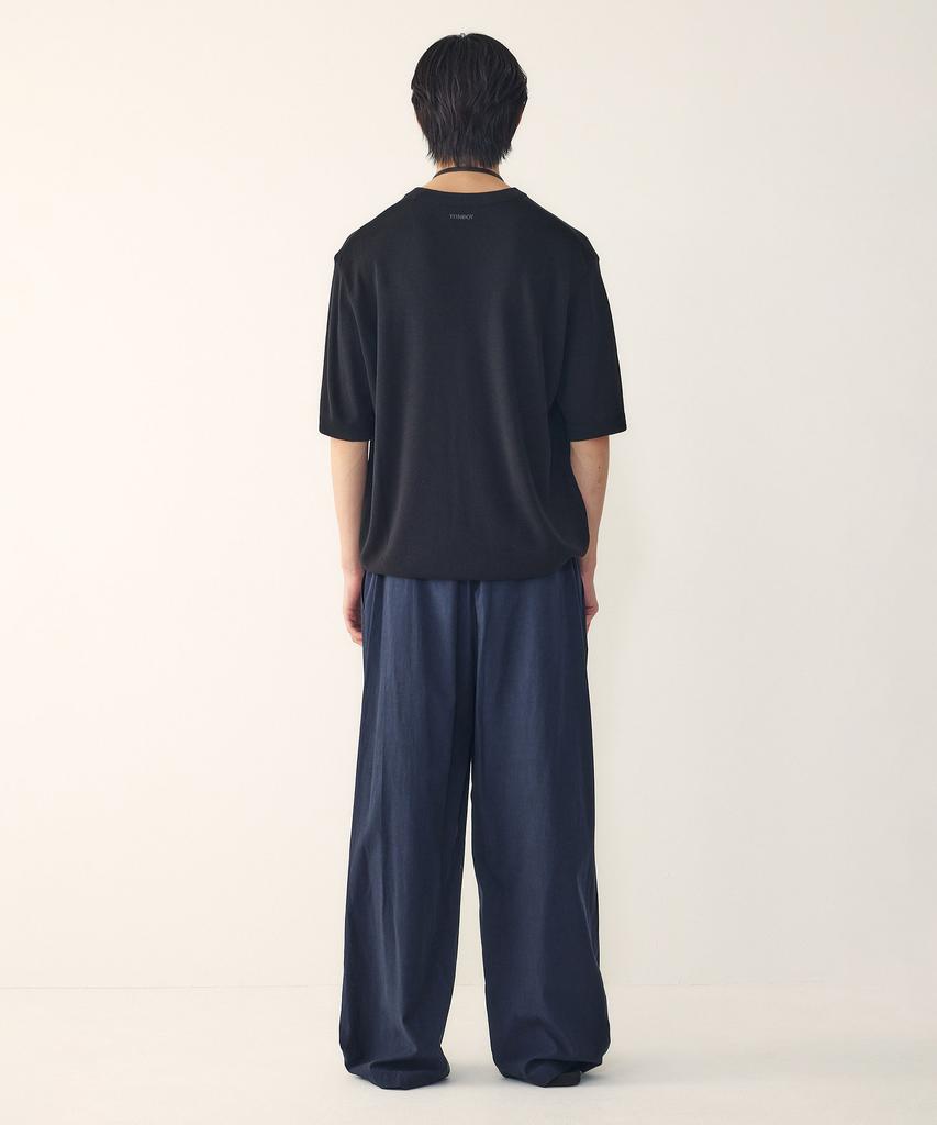 STUDIO TOMBOY [Men] Semi-Overfit Round Neck Short Sleeve Knit_Black 9156252215