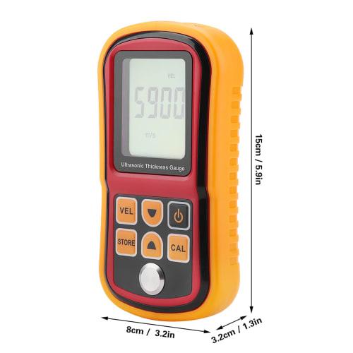 FTVOGUE Ultrasonic Plate Thickness Gauge, Automatic Thickness Gauge, Digital Ultrasonic Thickness Gauge 1.2-220mm Steel Width Test Monitor
