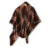 2024 Autumn And Winter New Imitation Cashmere Plaid Scarf Long Triangular Scarf Warm Scarf Women'S Thick Shawl Versatile