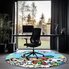 tokidoki Printed Round Rug Carpet Chair Rug Area Rug Entryway Doormats,for Office Chair Living Room Bedroom Kitchen Room.