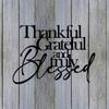 1 PC Black Iron Art "Thankful Grateful And Truly " Sign Minimalist Metal Wall Art - Modern Home Decor For Bedroom, Living Room, Or Bathroom.