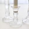 Handmade Transparent Glass Candle Holder Low Base Flower Design for Aromatherapy Romantic Home Decoration