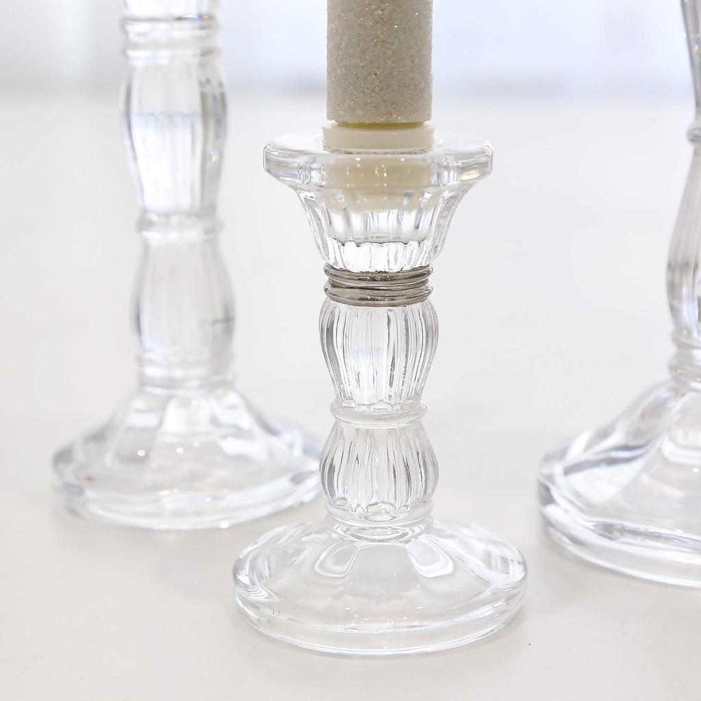 Handmade Transparent Glass Candle Holder Low Base Flower Design for Aromatherapy Romantic Home Decoration