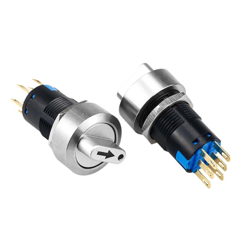 16Mm Stainless Steel Rotary Selector Switch, 3-Position Switch, 12V Led Light Button Switch