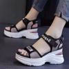 New Summer Internet Celebrity Sandals for Women's Super Hot Thick-soled Trendy Shoes Versatile Sponge Shoes Height-enhancing Fashion Wedge Sandals