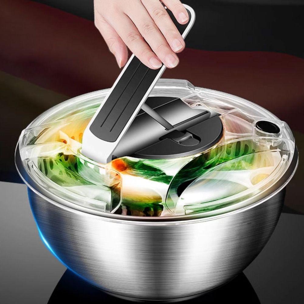 Manual Vegetable Dehydrator Stainless Steel Fruit Washer Salad Spinner Kitchen Accessories