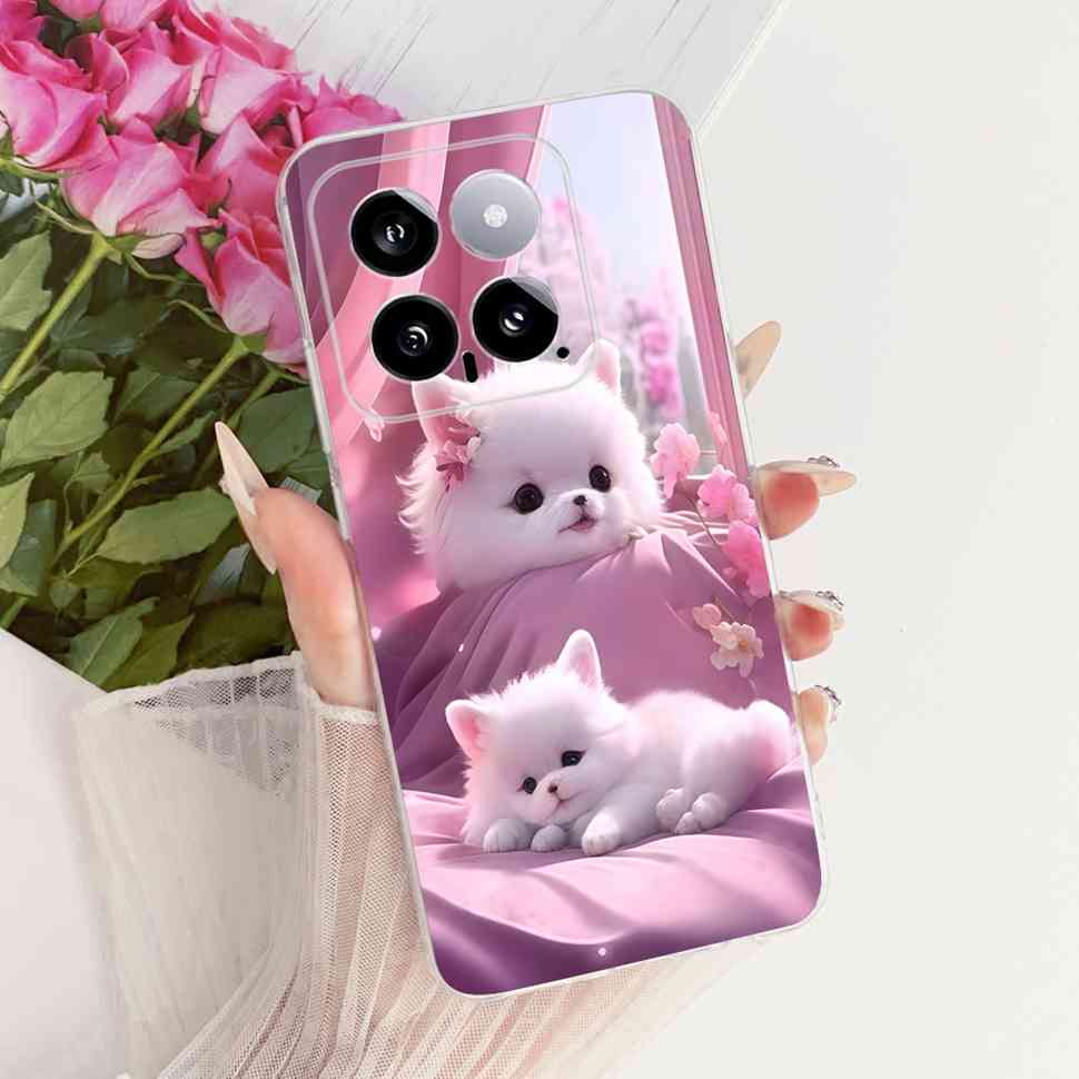 For Xiaomi Mi 14 5G 23127PN0CC Case Fashion Dragon Butterfly Silicone TPU Cover For Xiaomi Mi14 5G 6.36" 23127PN0CG Phone Shell