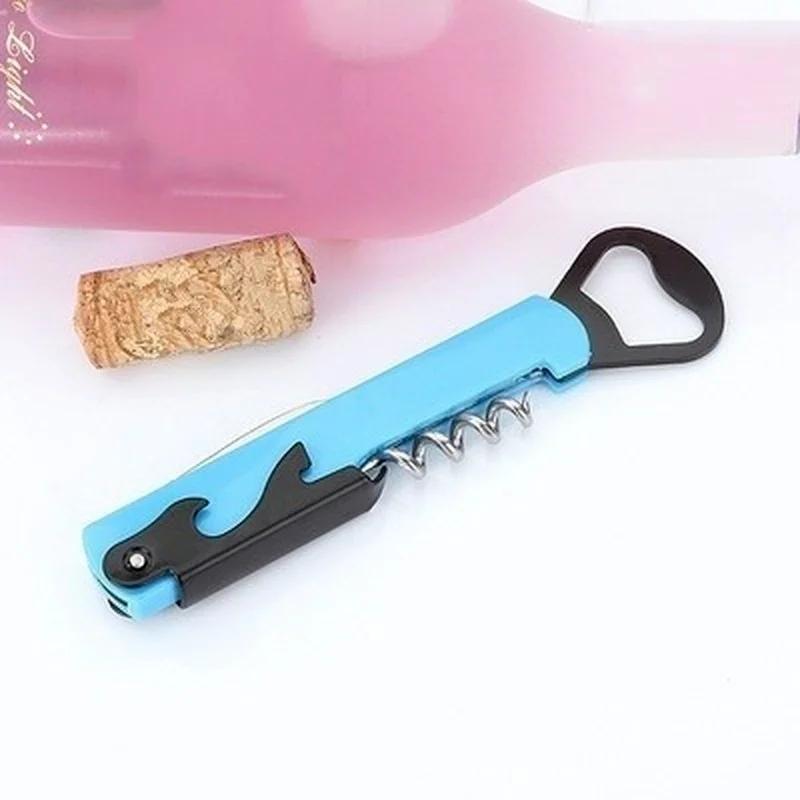 1Pcs Steel Metal With Plastic Handle Home Party Multifunctional Wine Opener Beer Bottle Cap Opener Corkscrew Corkscrew Stainless