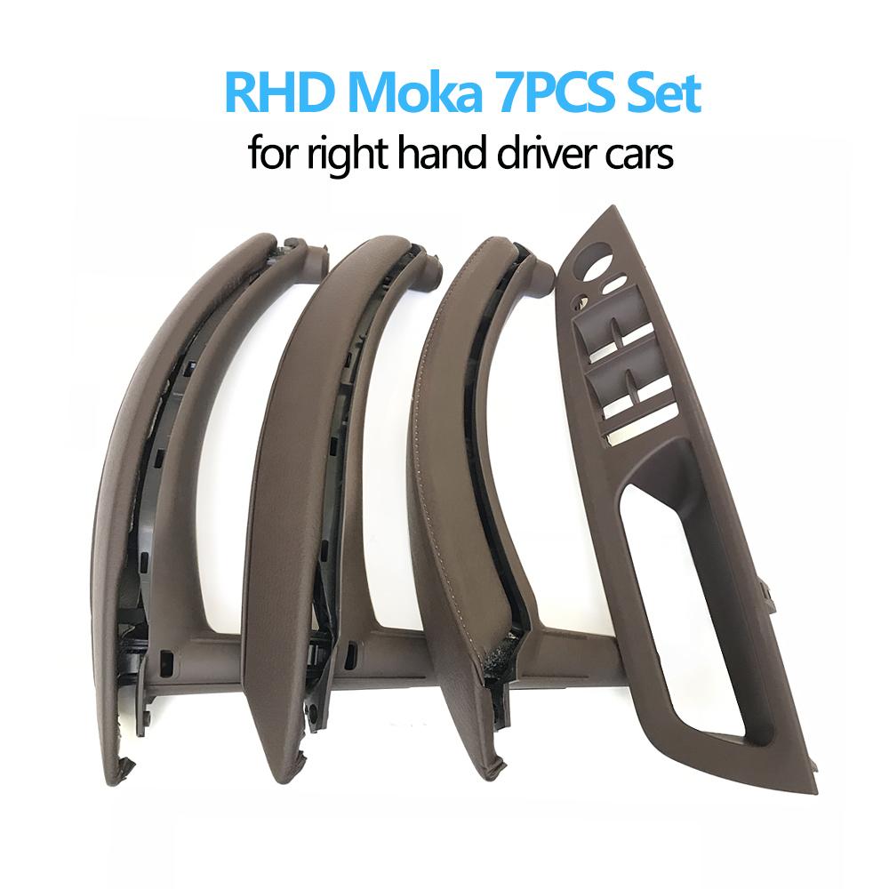 Набор из 7 шт., левая и правая внутренняя дверь, окно, панель переключателя с кожаным чехлом для BMW X5 X6 E70 E71