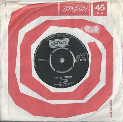 7-дюймовая пластинка ЭЛ ГРИН - Давайте поженимся HLU10452 London Records 1974 UK Соул/Фанк Б/У