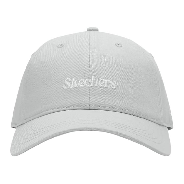 Skechers Базовая Спортивная Серия Ретро Дизайн Логотипа Повседневная Универсальная Хлопковая Бейсболка Унисекс Шляпы Лунно-Серый L226U060-00MV