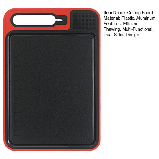 4-in-1 Thawing Mat And Cutting Board Double-Sided Non-Slip Defrosting Tray for Meat Grinder Sharpener Steak Thawing Plate