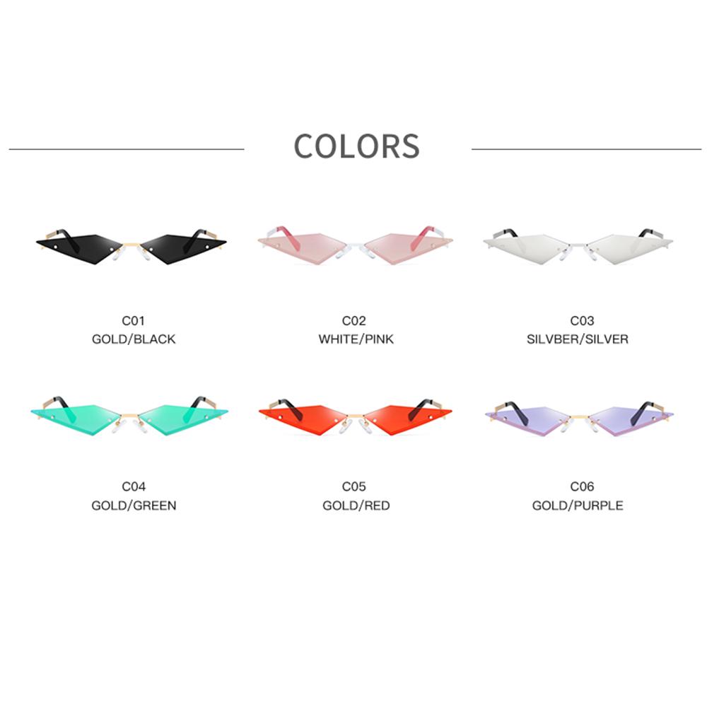 Женские модные безободковые солнцезащитные очки формы бриллиант, солнцезащитные очки с настоящей пленкой, личностные, женские, защита от УФ-лучей 400, трендовые узкие очки, уличная одежда