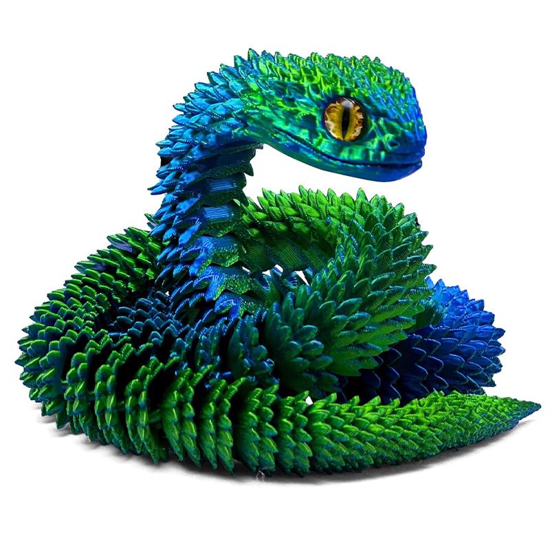 3D-печатная шарнирная фигурка змеи Игрушки Гибкая игрушка-антистресс Реалистичная модель ползающей змеи Украшения Креативный забавный подарок
