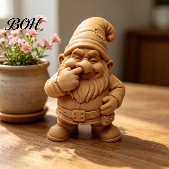 Desk Gnome Statue 3D Printed Figurine, Nose Picking Cartoon Statue, DIY Garden Figure Coloring Painting Dwarf Sculpture for Home Office Decor Ornament