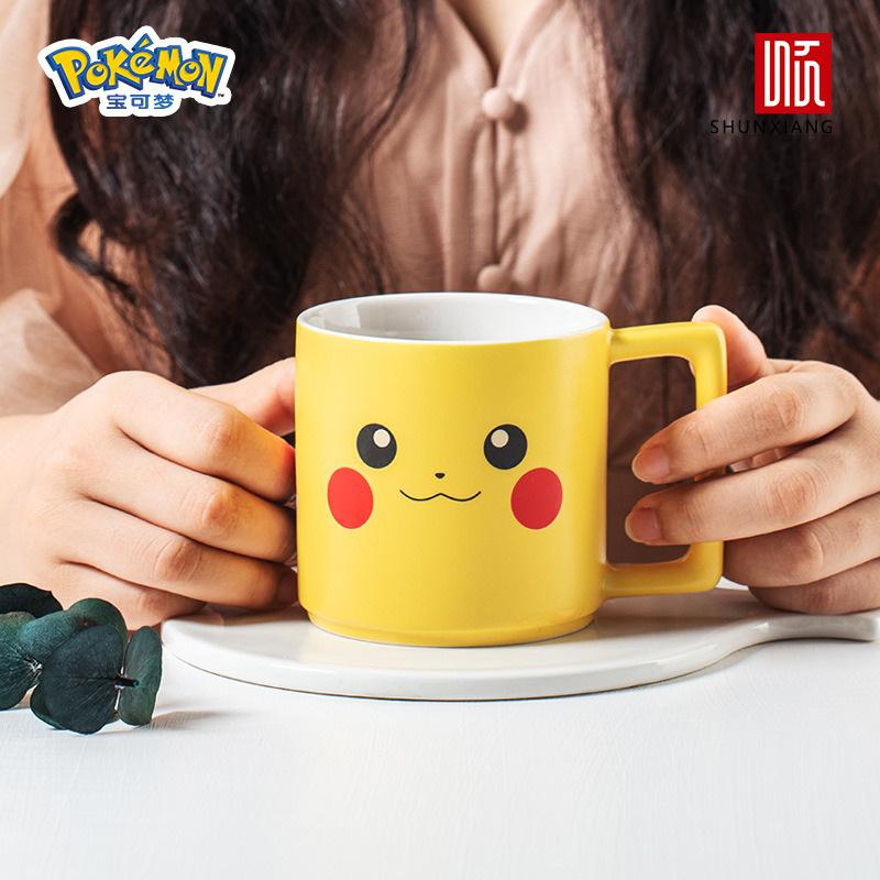 Керамические кружки SHUNXIANG Кружка Pokémon Pikachu Kawaii Аниме Чашка для завтрака и молока Милая Посуда для напитков Кофейная кружка Детские стаканы для воды