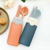 Portable Travel Dinnerware Set Knife Fork Spoon Chopsticks With Cutlery Box Student Office Worker Flatware Set BBQ Party Tableware Set