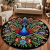 Non-slip Peacock Carpet Soft Door Gasket Durable Blanket  for Living Room Tea Table Bedside