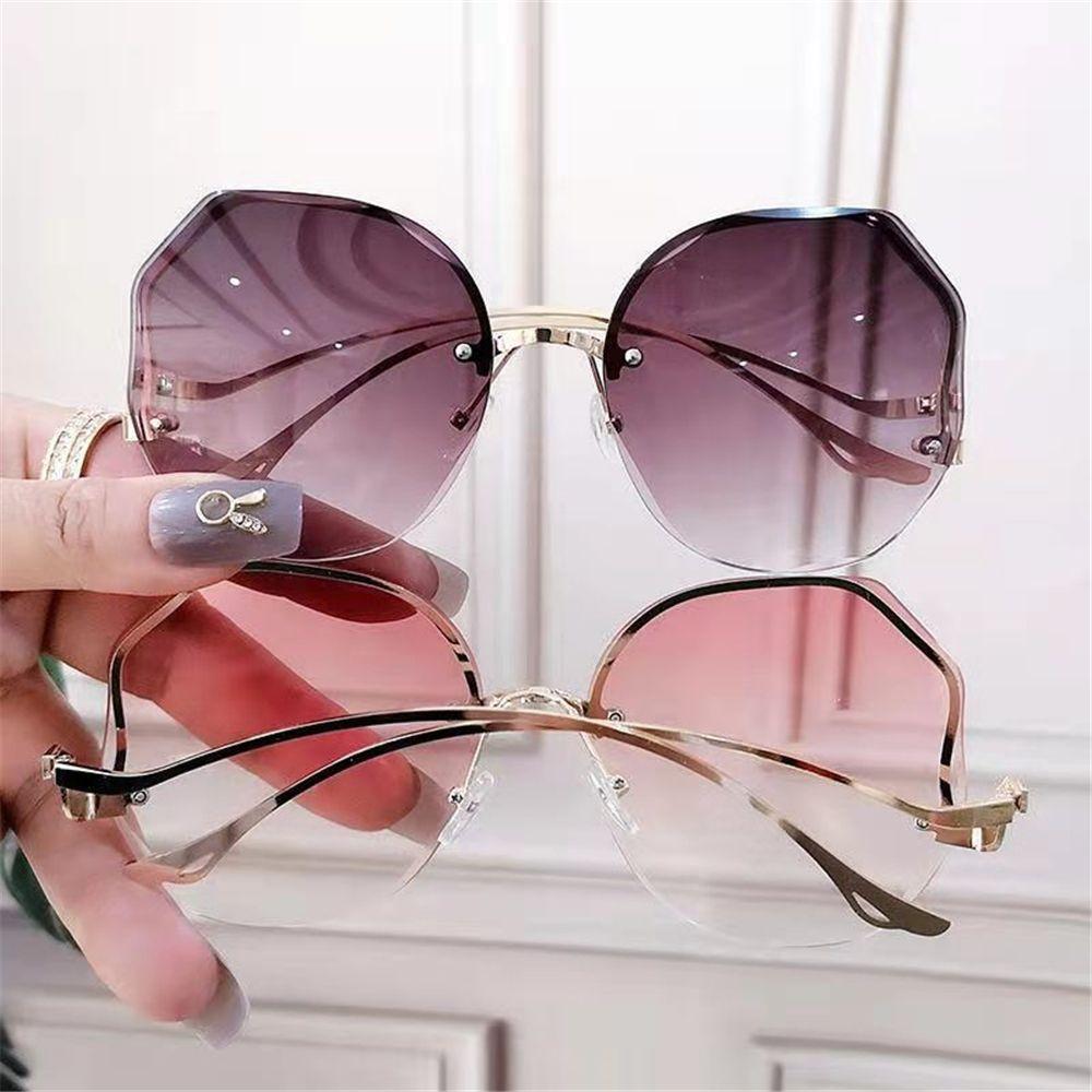 UV Protection Lightweight Comfortable Durable High Quality Stylish Retro Alloy Metal No Rim Lenses Sun Glasses