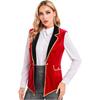Womens Circus Ringmaster Costume Velvet Sleeveless Tailcoat Lapel Design Halloween Cosplay