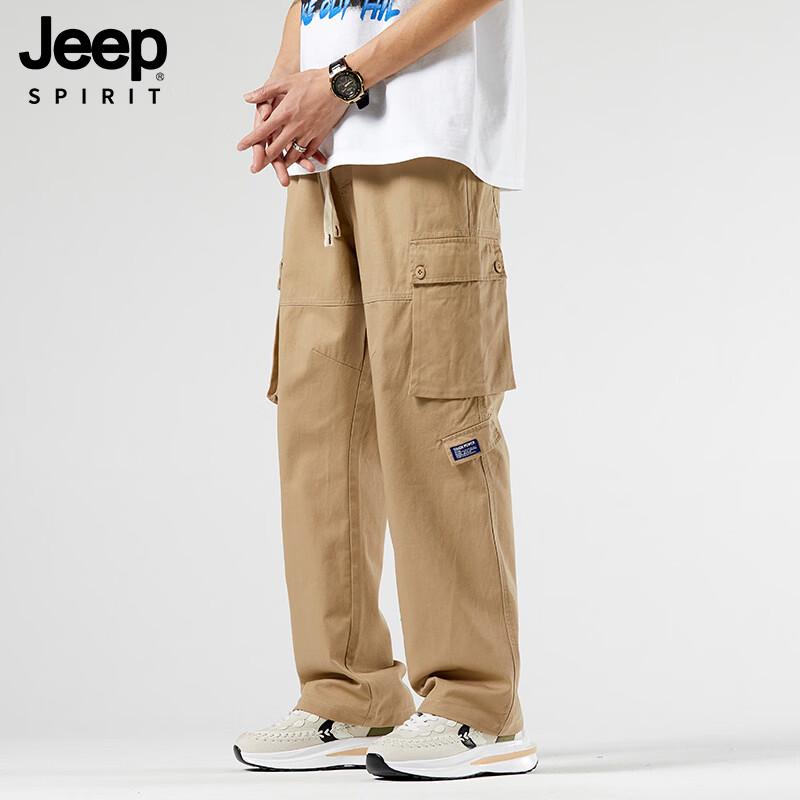 JEEP SPIRIT Men's Casual High Street Straight-Leg Cargo Pants