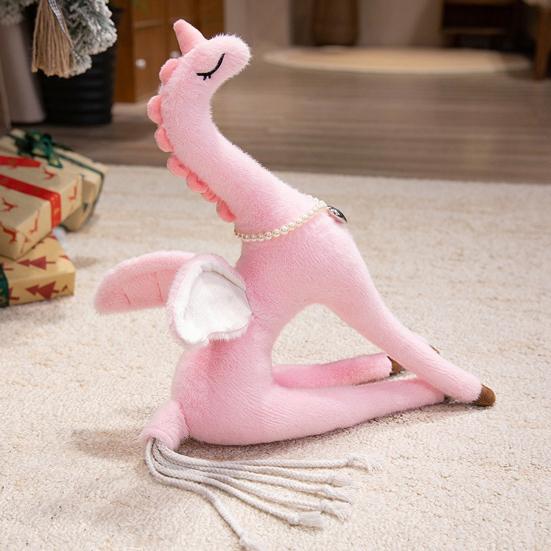Плюшевая кукла Пегас 50см/70см Мягкая набивная игрушка для девочек Фэнтезийные крылья Ожерелье из искусственного жемчуга Милая плюшевая игрушка для младенца, малыша, детей Домашний декор
