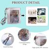 16 Pages Mini Photo Album Keychain Jewelry Crafts Album 1/2 Inch Transparent Glitter Card Holder DIY Gifts for Family Friends