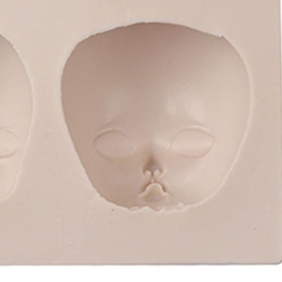 Силиконовая форма для головы куклы для украшения торта, 3D-формы для детского личика, кекса, шоколадной помадки, сахара, многоцелевая пищевая форма