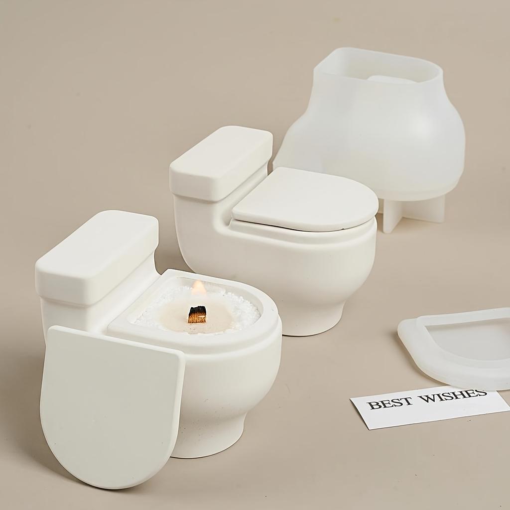 Силиконовая форма для литья смолы для подсвечника и хранения - Форма унитаза, форма для рукоделия своими руками для энтузиастов домашнего декора и мастеров - Многоцелевая