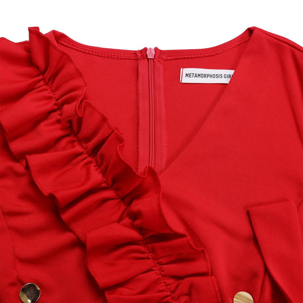 YYFS Women's Fashion Spring Fall Solid Color Print 3/4 Sleeves V-Neck High Waist Casual Dresses