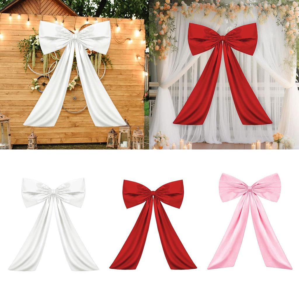 Large Ribbon Tie Bow Hanging Giant Room Decor Polyester Wall Accent for Christmas Holiday